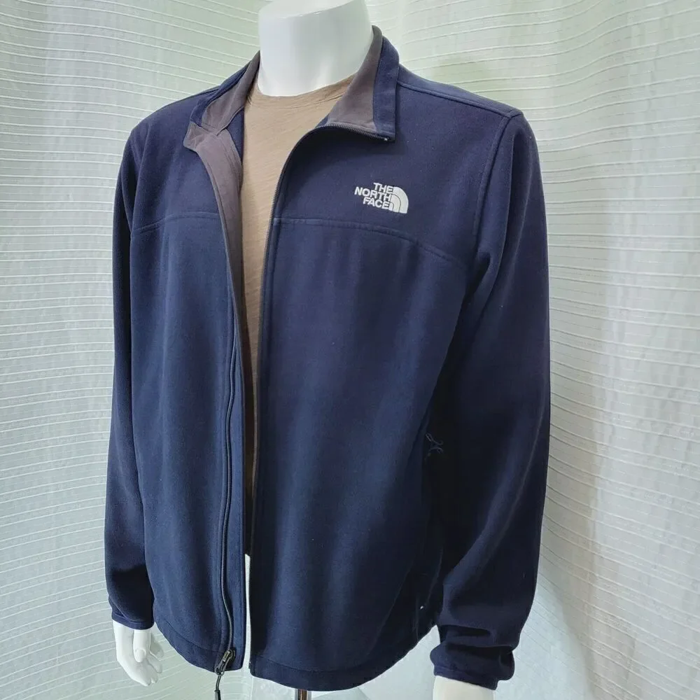TNF The North Face A14U Windwall 1 Fleece Jacket Navy w Grey Accents  Men's L